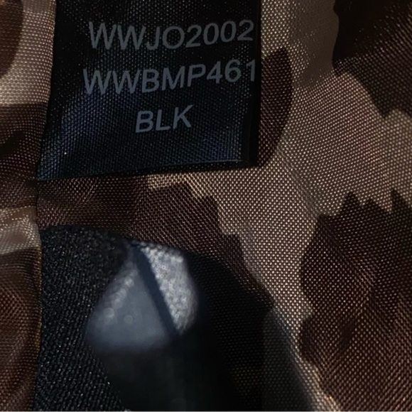 Black Rivet pea coat, black with animal print lining​ - Picture 5 of 9